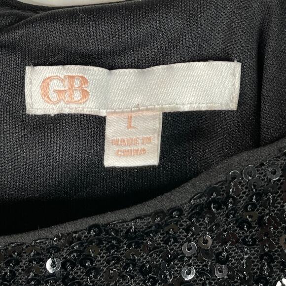 GB Stretch Sequin Mini Slip Dress Black Gianni Bini Juniors Large - Picture 7 of 8